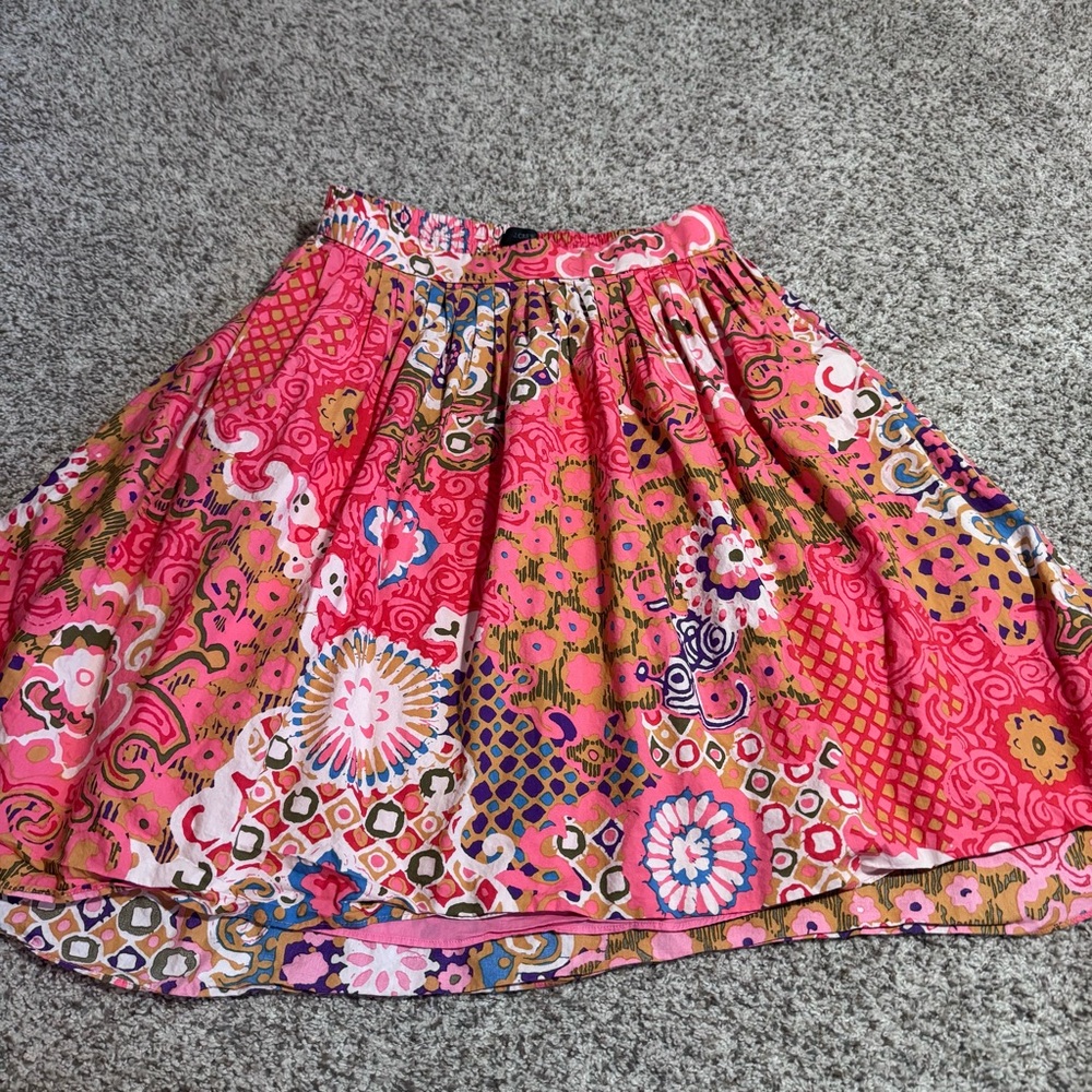 J. Crew Cotton pleat-front skirt in paisley print - 4 - Picture 2 of 4